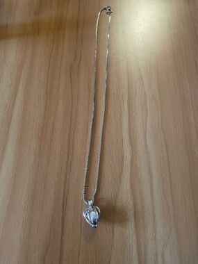 925 Silver Heart Cage Pendant Necklace